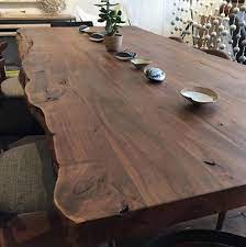 Constructed of natural acacia wood. Leviathan Live Edge Dining Table Smoked Acacia Slab Dining Tables Live Edge Dining Table Farmhouse Dining