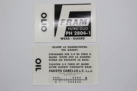 71 2 Fram 2804 1 Oil Filter Decal For Daytonas