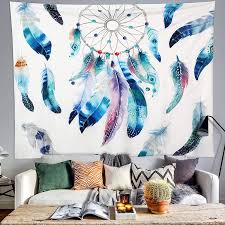 Our bohemian wall decor ideas will include: Buy Bohemian Tapestry Aesthetic Wall Hanging Dream Catcher Tapestries Colorful Psychedelic Feather Tapestry Boho Wall Art Decor For Bedroom Living Room Dorm 51 2 X 59 1 Inches Online In Italy B08tmf8sjn