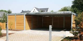 Doppel Carport Mit Gerateraum Metall Stahl Anthrazit Holz Stahlzart Stahlcarport Carport Metall Carport