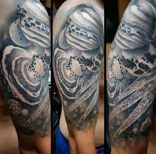 Black And White Space Tattoo Half Sleeve 70 Outer Space Tattoos For Men Galaxy And Constellations In 2020 Astronomy Tattoo Space Tattoo Sleeve Space Tattoo