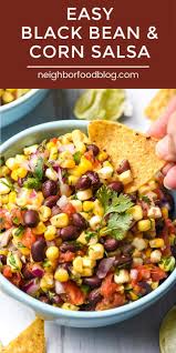 Black Bean And Corn Salsa With Rotel This Easy Black Bean And Corn Salsa Recipe Is Great For Snacking But I Also Love Adding It To Tacos Sal Corn Salsa Recipe Bean Salsa Recipe Easy Salsa Recipe