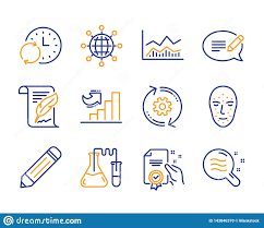 Message Face Biometrics And Chemistry Lab Icons Set