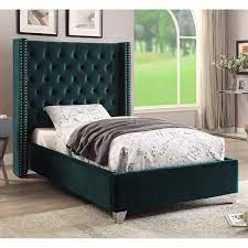 When you buy hillsdale furniture aiden twin bed set or any product product online from us, you become part of the houzz family and can expect exceptional customer service every step of the way. Meridian Aiden Green Velvet Twin Bed Aidengreen T Upholstered Beds Velvet Upholstered Bed Green Bedding