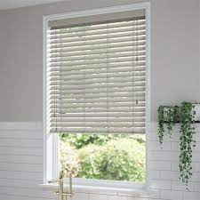 Beautiful and efficient plantation shutters and blinds. Tampa Tonal Grey Faux Wood Blind 50mm Slat