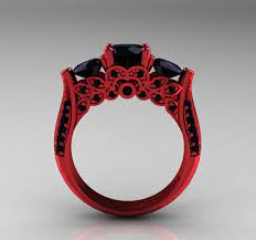 Black Diamond Wedding Rings For Her Pink Gold Wedding Rings Black Diamond Solitaire Pink Wedding Rings