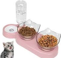 Tilted 15° Cat Bowl, Detachable Adjustable Cat Food Bowl with Stand, Cat  Floating Water Bowl with Gravity Water Feeder, Anti-spill Pet Food Feeding  ...