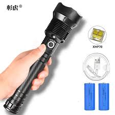 新款P70強光手電筒戶外防水USB充電電量顯示變焦LED手電筒- 鴻堅 ...