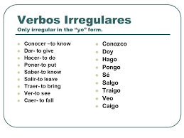 Present Progressive Tense Spanish Irregular Verbs