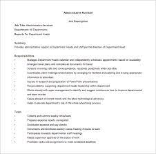 Customize your administrative assistant job description by reading and downloading this template, optimized for search performance and conversion. 11 Office Assistant Job Description Templates Free Sample Example Format Download Free Premium Templates