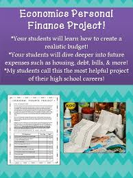 The Personal Finance Project For Economics Is An Engaging Realistic Approach To Teaching High School Students Ho Personal Finance Budgeting Finances Budgeting
