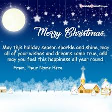 Write Name On Merry Christmas Greeting Card Free Create Online Name Wishe Merry Christmas Card Greetings Happy Birthday Wishes Photos Christmas Wishes Quotes