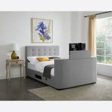10% off tv with tv beds 30% off mattresses with tv beds £50 off all tv beds. 4ft6 Double 5ft King Size Mayfair Grey Fabric Tv Bed Frame Mattress Options Ebay