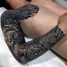 Japanese Dragon Dark Black Ink Mens Full Sleeve Tattoo Sleevetattoos Black Sleeve Tattoo Sleeve Tattoos Full Sleeve Tattoos