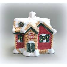 Spring lanterns & candle holders. Christmas House Candle Holder Miniature House Figurine Red House 29 Liked On Polyvore Fe House Candle Holder Christmas Figurines Ceramic Candle Holders