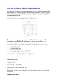 Check spelling or type a new query. Cara Menghitung Volume Material Pondasi Docx