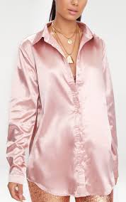 Poshmark makes shopping fun, affordable & easy! Rose Gold Satin Button Front Shirt Prettylittlething Usa