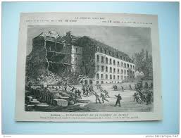 Effondrement de deux immeubles à bordeaux: Non Classes Gravure 1876 Bordeaux Effondrement De La Caserne Du Livran
