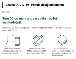 O agendamento deve ser feito no site da. Facebook