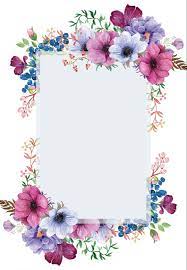 Purple Bouquet Wedding Invitation Template Greetings Island Flower Frame Floral Border Design Floral Poster