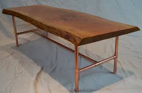 Thinking Of Painting The Legs Of Our Farm Table With A Matte Finish Copper Paint And Dark Waxing The Top To G Copper Furniture Dining Table Copper Coffee Table