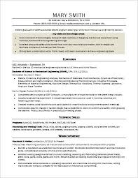 Mechanical Engineer Resume Entry Level Mechanical Engineer Resume Engineering Resume Templates Engineering Resume