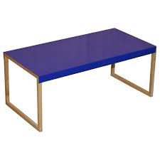 The kilo rectangular low table was created by elling ekornes and trine haddal hovet, exclusively for habitat. Lovely Small Habitat Kilo Royal Blue Metal Coffee Table With Wooded Legs At 1stdibs