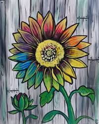 Yellow flowers, watercolor painting common sunflower, yellow hand painted sunflower decorative pattern, painted, hand png. Rainbow Sunflower Painting Class Amana Colonies In Amana Iowa Tourism