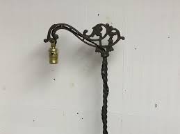 Antique 1920 S Black Cast Iron Bridge Arm Floor Lamp With An Ornate Cast Iron Footed Base Art Deco Goth Lighting C Iron Floor Lamp Arm Floor Lamp Cool Lamps