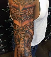 Most of the designs appear connected on the back and arms. Top 77 Aztec Tattoo Ideas 2021 Inspiration Guide
