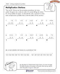 The 5th grade math games on this website focus on several important topics such as adding, subtracting, multiplying, and dividing decimals and fractions, investigating algebraic expressions, computing area and volume of simple geometric figures, understanding the meaning of congruent. Multiplication Stations 5th Grade Multiplication Problems Jumpstart Math Worksheets Kids Math Worksheets Free Printable Math Worksheets