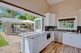 It seals directly to the countertop so it is a clear pass thru. 4 Ways To Open Your Kitchen To The Outdoors