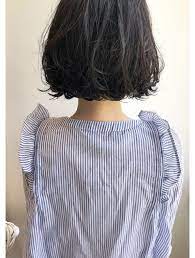 ハイフ haif haif 切りっぱなしボブにデジタルパーマ 髪型 ボブ 髪型 ボブ