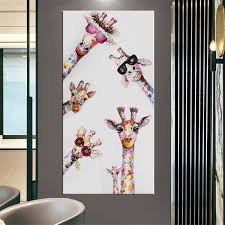 Atcanvas is the latest modern pop art and street art shop on the market. Graffiti Art Colorful Animal Giraffe A Family With Glasses Painting Canvas Picture Canvas Printings Wall Art Home Decoration Wish