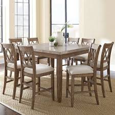Timmins 9 Piece Solid Wood Dining Set Counter Height Dining Sets Solid Wood Dining Set Dining Room Sets