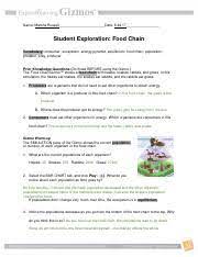 Producer prior knowledge questions (do these before using the gizmo.) the food chain gizmo shows a food chain with hawks, snakes. Food Chainse 1 Pdf Name Marsha Russell Date 8 24 17 Student Exploration Food Chain Vocabulary Consumer Ecosystem Energy Pyramid Equilibrium Food Course Hero