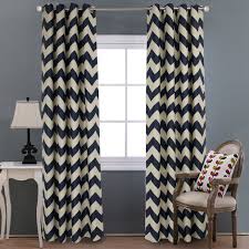 She wanted to be able to display photos, posters. Chevron Midnight Blue Black Tan Modern Farmhouse Curtains For Living Room