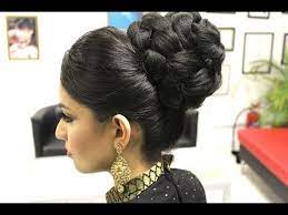 Asian Bridal Hairstyles Pakistani Indian Wedding Hair Style Updo Bun Using Doughnut Or Donut Y Indian Wedding Hairstyles Bridal Hair Buns Bun Hairstyles