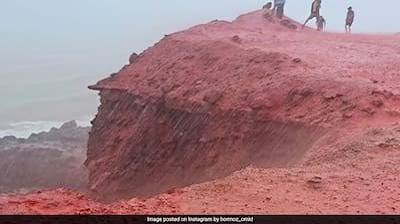 Watch: Iran Beach Turns Bright Red After Mysterious Blood Rain