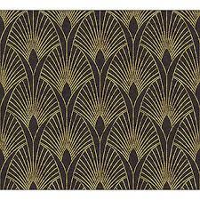As Creation New Walls Vliestapete Art Deco Schwarz Gold Grafisch 10 05 X 0 53 M Art Deco Zimmer Kunstproduktion Tapeten Kaufen