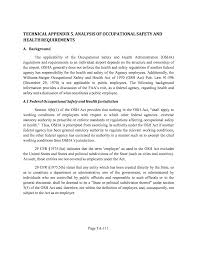 Section 39 of occupational safety and health act 1994 an occupational safetyand health officer, he has a power to inspect and examine any place of work and he also mayenter the residential place with the consent of the owner or if he has reasonable cause tobelieve that a contravention of this act. Technical Appendix 5 Analysis Of Occupational Safety And Health Requirements Data Supporting The Impact Of Regulatory Compliance Costs On Small Airports Volume 2 Technical Appendixes To Acrp Report 90 The National Academies Press