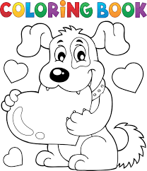Pieski, kolorowanki dla wszystkich dzieci. Kolorowanka Pies I Serce Do Druku Planeta Dziecka