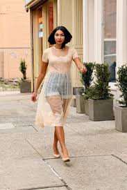 Sheer Overlay With Shorts Denim Shorts And Pumps Fashion Outfits Simple Outfits