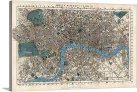 Antique map of the great lakes and the midwest us, 1755. Smith S Vintage Map Of London Wall Art Canvas Prints Framed Prints Wall Peels Great Big Canvas