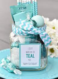 If you want to stay on good terms with a girl, you better pay her some attentoin on this day. Teal Themed Birthday Gift For A Friend Crazy Little Projects
