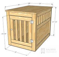 The internet's best wooden & wire dog kennel is a sturdy, attractive wood dog crate that resembles a traditional piece of living room furniture. Large Wood Pet Kennel End Table Ana White