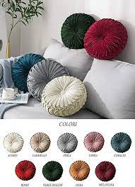 Cuscini, divani e coperte per cani. Confezioni Giuliana Cuscino Rotondo Plissettato In Velluto A Forma Di Zucca Cuscino Decorativo Per Divano Letto Cammello Amazon It Giardino E Giardinaggio