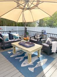Once your coffee table is built, place it inside or out. Easy Diy Outdoor Coffee Table Build