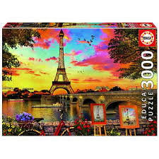 Finishing a 3000 piece jigsaw puzzle is an accomplishment worthy of bragging about and certainly worth of hanging on the wall for all to see and enjoy. Educa Sunset In Paris 3000 Piece Jigsaw Puzzle World Of Wonder Toys
