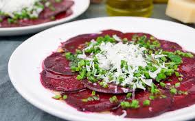 Rote Bete Carpaccio Mit Zitrone Rote Bete Carpaccio Rote Bete Lebensmittel Essen